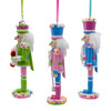 6" Green, Blue & Pink Nutcracker Ornaments, 3 Assorted