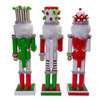 15" Red, Green & White With Stripes & Polka Dots Nutcrackers, 3 Assorted