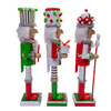 15" Red, Green & White With Stripes & Polka Dots Nutcrackers, 3 Assorted