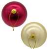 80MM Shiny Red & Cream Ball Ornaments, 2 Assorted