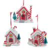 Candy Cane House Ornaments, 3 Assorted