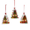 Battery Operated Light-Up A-Frame Gingerbread House Ornaments, 3 Assorted