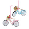 Pink & Blue Flower Bike Ornaments, 2 Assorted