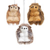 Furry Hedgehog Ornaments, 3 Assorted