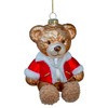 Glass Bear With Coat Ornament
