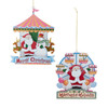 Santa & Snowman 3-Layer Carousel & Ferris Wheel With Sayings Ornaments, 2 Assorted 