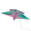22" Lighted Magical Iridescence Holographic Foldable 5-Point Star + Remote