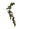 5' Green Pine With Red Balls, Berries & Snowflakes Garland