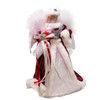 12" 7L Color Changing LED Fiber-Optic Silver and Burgundy Angel Tree Topper