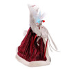 12“ 7L Color Changing LED Fiber-Optic Silver and Burgundy Angel Treetop