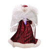 12" 7L Color Changing LED Fiber-Optic Silver and Burgundy Angel Tree Topper