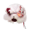 12" 7L Color Changing LED Fiber-Optic Silver and Burgundy Angel Tree Topper