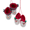 Santa & Snowman Pajama Slippers Ornaments, 2 Assorted