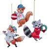 Woodland Animal Pajama Ornaments, 4 Assorted