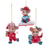 Mouse Pajama Ornaments, 4 Assorted
