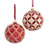 Glass Holiday Diamonds Ball Ornaments, 2 Assorted