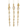 Glass Gold Foil Finish Icicles, 3-Piece Set