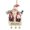 Santa Holding Snowman & Candy Cane "Believe"Ornament 