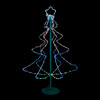 3' Pre-Lit Dark Green Metal RGB LED Tree With Remote 