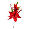 Red Velvet Poinsettia With Holly Spray