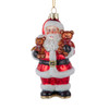 Noble Gems™ Glass Santa With Teddy Bear Onrament