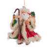 Noble Gems™ Glass Elegant Santa With Faux Fur Ornament 