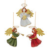 Tin Angel With Instruments Ornaments, 3 Assorted