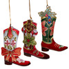 Tin Cowboy Boots Ornaments, 2 Assorted 