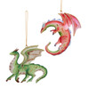 Tin Flying Dragon Ornaments, 2 Assorted