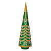 22" Green With Gold & Pearl Trim Topiary 
