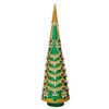 22" Green With Gold & Pearl Trim Topiary 