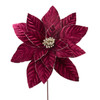 Ruby Red Velvet Poinsettia Stem