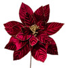 Ruby Red Velvet Poinsettia Stem