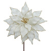 Gold Glittered Cream Velvet Poinsettia Stem