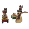 4-5" Snow Town Snowman With Pets Table Pieces, 2 Assorted