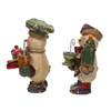 4.35-4.5" Snow Town Chef Snowman With Teapot and Cake Table Pieces, 2 Assorted