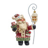6.75" Snow Town Santa Holding Lamp Post Table Piece