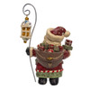 6.75" Snow Town Santa Holding Lamp Post Table Piece