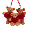 Holly Bearies Family Of 3 With Hearts Ornament For Personalization 