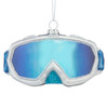 Glass Blue Ski Goggles Ornament