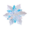 Glittered White Iridescent Poinsettia Clip-On Ornament