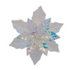 Glittered White Iridescent Poinsettia Clip-On Ornament