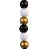 9' 12MM White, Gold, & Black Beaded Garland