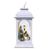 11.5" Battery Operated Lighted USB Snowmen With Lamppost Lantern