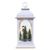 11.5" Battery Operated Lighted USB Snowmen With Lamppost Lantern
