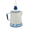 Glass Blue & White Teapot Ornament