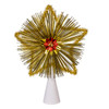 Red, Gold, Green Tinsel Star Treetops. 2 Assorted