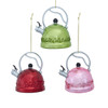 Noble Gems™ Glass Tea Kettle Ornaments, 3 Assorted