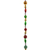 9' Gold , Silver, Red & Green 20MM Beads With Lantern & Diamond Cut Beads Garland