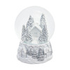Wind-Up Musical Silver & White Winter Scene Water Globe
